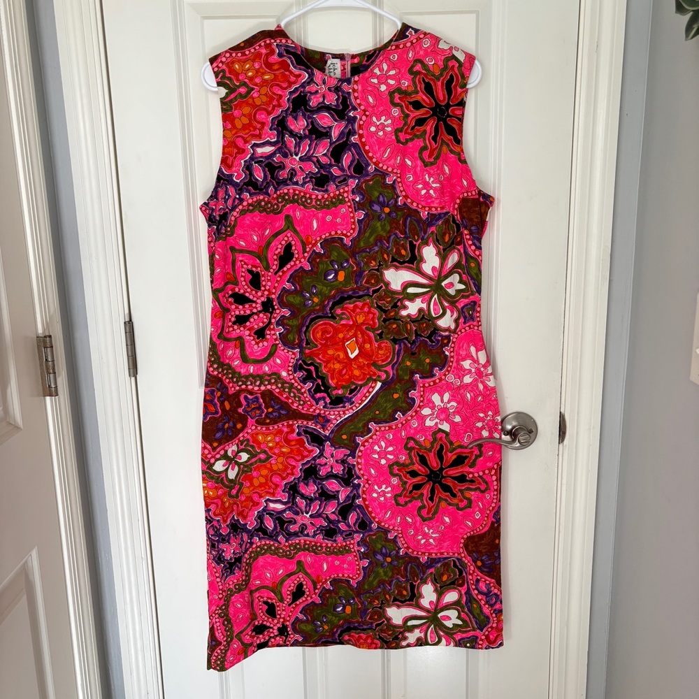 Resplendent John Abbott vintage shift dress, sz 6